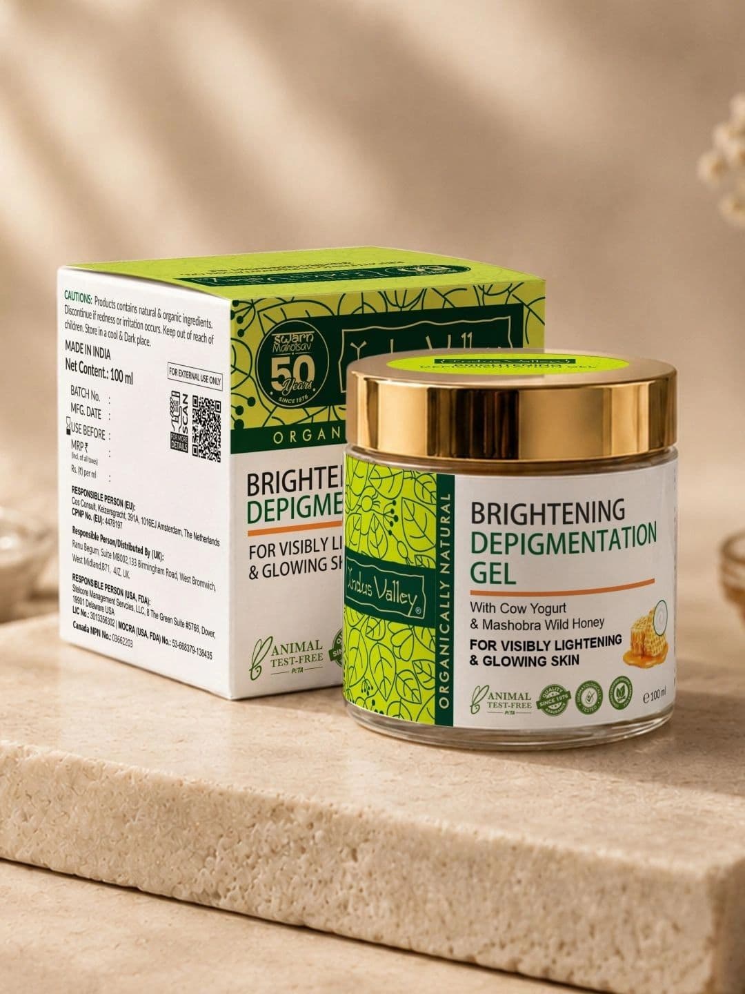 Indus Valley Brightening Depigmentation Gel For Visibly Lightening & Glowing Skin - 100 ml