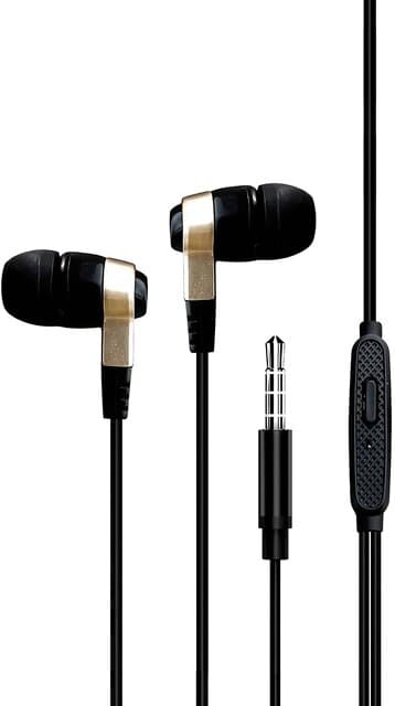 Digimate Hi-Fi Stereo 3.5mm Jack Common Bass Wired Earphone With Mic, Black