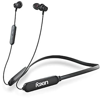 Foxin FoxBeat 205 Bluetooth V5.0 Wireless Headphones with Hi-Fi Stereo Sound 60Hrs Playtimein Line Mic Neckband Sweat-Resistant Magnetic Earbuds Voice...
