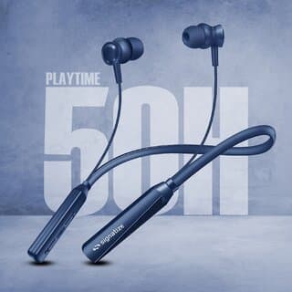 Signatize Wireless in-Ear Neckband Bluetooth Earphones with 10mm Drivers, Music Experie, 50 Hours Playtime,-SZ-1180-Blue
