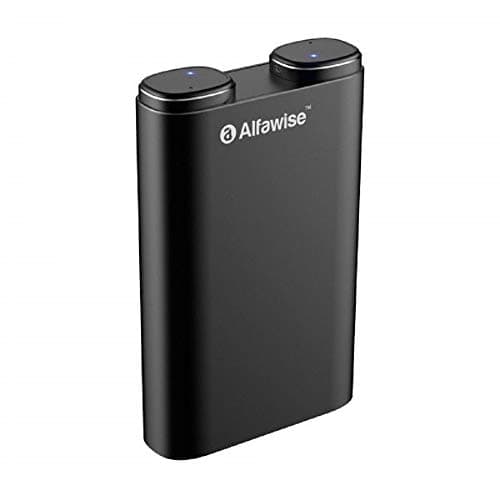 Alfawise Bluedio SreeTeKïž Hands-free Mini Polycarbonate Bluetooth Earphones with Charging Cable 2100mAh Dock and 2 x Pair of Ear Caps (Black)