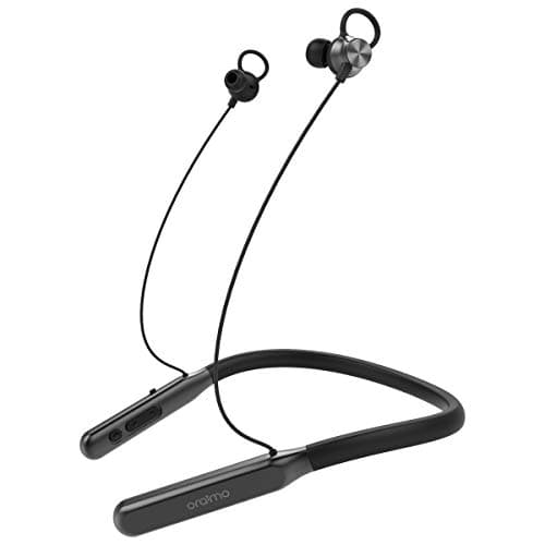 oraimo Necklace 2 Extreme Bass & Ultra Long Life Battery in-Ear Neckband Bluetooth Wireless Headphones with Remote Control & Mic - Black