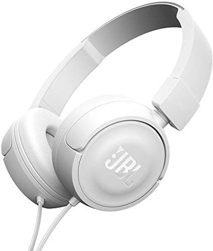 (Renewed) JBL T450 Extra Bass On-Ear Headphones with Mic (White)