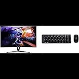 AOPEN Acer 27-inch (68.58 cm) FHD Curve Gaming Monitor with VA Panel - 27HC1R (Black) with Logitech MK215 Keyboard Combo