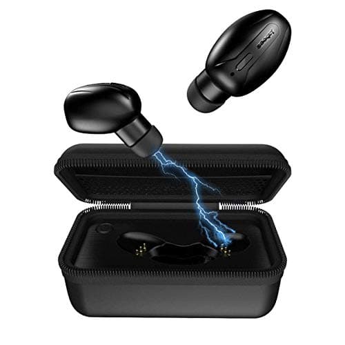 Jabees True Wireless Bluetooth Earbuds with Qi-Enabled Wireless Charging Case (Beez-Black)