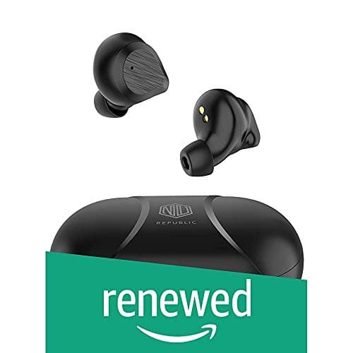(Renewed) Nu Republic Starbuds True Wireless Earbuds, BT V5.0, Up to 20hrs Play Time, Touch Control, Water Resistant, Voice Assistant with Mic-Black