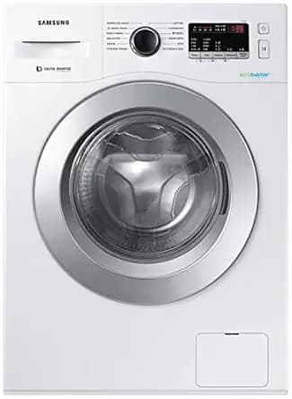 Samsung 6.5 Kg Inverter 5 star Fully-Automatic Front Loading Washing Machine (WW66R22EKSW/TL, White, Hygiene steam) Washing Machines & Dryers