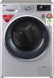 LG 8 kg 5 Star Inverter Wi-Fi Fully-Automatic Front Loading Washing Machine (FHT1408ZWL, Luxury Silver, Steam)