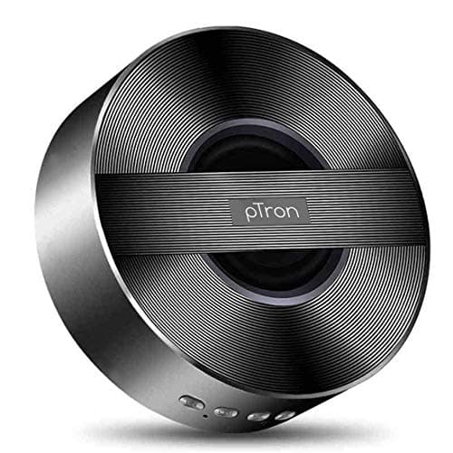 PTron Musicbot Bluetooth Speaker, Mini & Lightweight, Clear & Natural Sound Wireless Speaker with Built-in Mic, Micro SD Card Slot & Aux Port - (Black