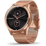 Garmin vívomove Luxe, Hybrid Smartwatch with Real Watch Hands and Hidden Color Touchscreen Displays, Rose Gold with Rose Gold