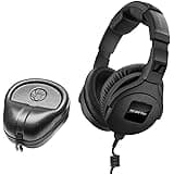 Sennheiser HD 380 Pro Professional Circumaural Monitoring Headphones + SLAPPA SL-HP-07 HardBody PRO Headphone Case