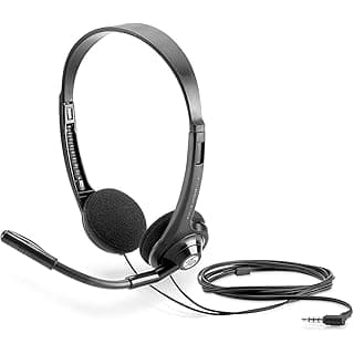 HP 150 Wired Over Ear Headphones with mic, Black