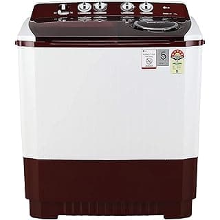 LG 11 kg 5 Star Semi-Automatic Top Loading Washing Machine (P1145SRAZ, Burgundy, Punch + 3)