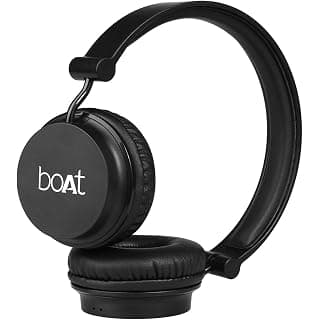 (Renewed) boAt Rockerz 400 Wireless Bluetooth On Ear Headphone with Mic (Carbon Black)