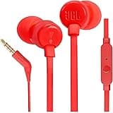 JBL Tune 110 by Harman in-Ear Headphones with Mic (Red)
