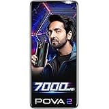 (Renewed) TECNO POVA 2 (Dazzle Black, 6GB RAM, 128GB Storage)| 7000mAh Battery | 48MP Camera | Helio G85