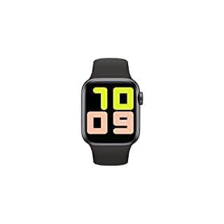 Genric T55 Series 5 2 Colour Belts Bluetooth Call ECG Heart Rate Monitor Smartwatch for Android and iOS (Black)