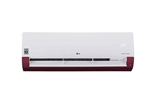 LG 1.5 Ton 3 Star Inverter Split AC (Copper, KS-Q18WNXD, White and Burgundy, Ocean Black Protection)