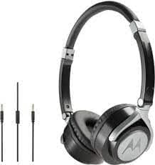 (Renewed) MOTOROLA Pulse 2(JY-H298) with Google Assistant Wired Headset (Black, On the Ear)