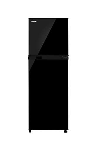 TOSHIBA 272 L 2 Star Frost Free Double Door Inverter Refrigerator (GR-B31INU(UK), Black High Gloss Finish)