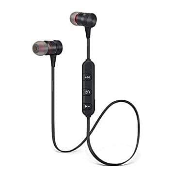 G S GOLDSTEIN STAR Wireless In Ear Attractive Sports Look Bluetooth with Mic QC10 Jogger Headset Best Use for Running &amp; Gyming (Black)