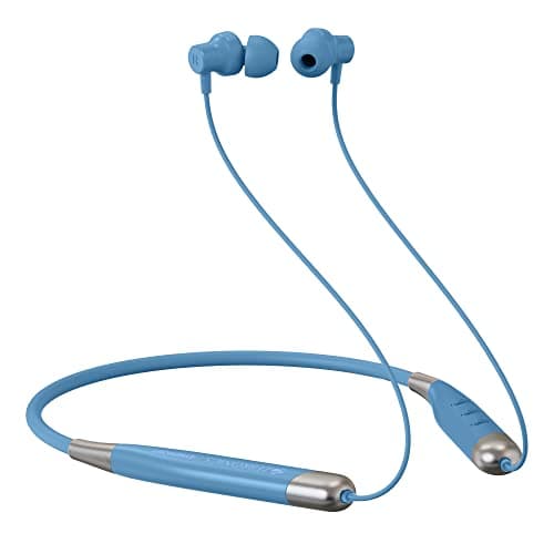 (Renewed) Zebronics Zeb-Symphony Wireless Neckband Earphone with BT v5.2, Type C Charging, Voice Assistant Support, 13H Backup, Splash Proof, Magnetic earpiece, Calling and Built-in Rechargeable Battery (Blue)