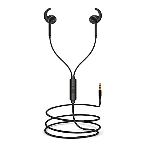Foxin in-Ear Sweat-Proof Wired Earphones with 14.2mm Bass Driver, in-line Mic, Noise Cancelling Headset with 1.2m Tangle-Free Cable for iOS and Androi