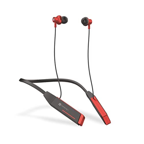 Portronics Harmonics Z2 Wireless Bluetooth 5.2 Headset with Mic, ENC Noise Cancelling, Upto 30Hrs Playtime, Fast Charging Type C Neckband, Voice Assistant, & in-line Controls (Red)