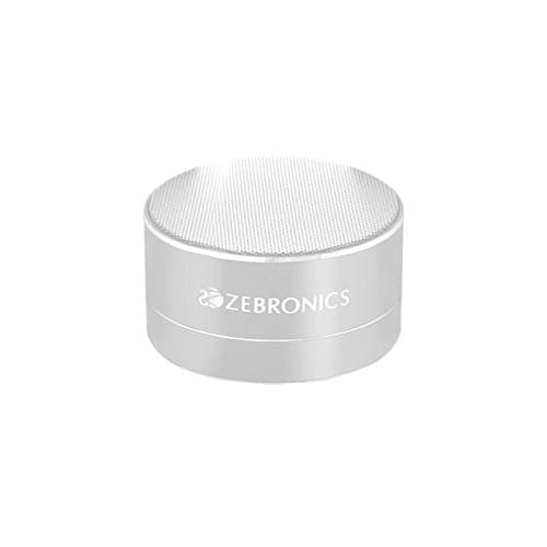 Zebronics Zeb-Noble Portable Bluetooth Wireless Speaker with Built in FM | Mic (Silver)