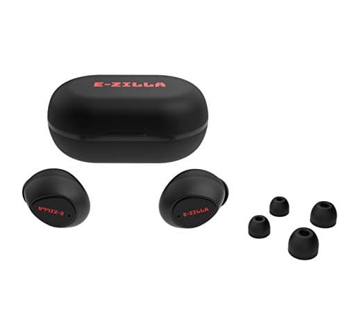 E-Zilla SonicZilla Bluetooth V5.0 True Wireless Earbuds with IPX5 Rating, in-Built Mic and 500mAh Charging Case (Black)