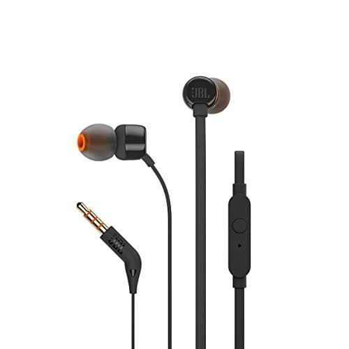 (Renewed) JBL T160 in-Ear Headphones with Mic (Black)