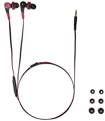 Audio-Technica Solid Bass ATH-CKS770iSBRD In-Ear Headphones with Mic (Red)