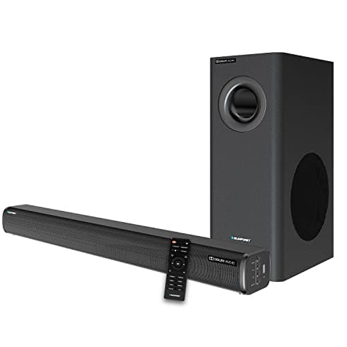 Blaupunkt Germany's SBW07 2.1 Channel Dolby Audio Soundbar with Wired Subwoofer for Deep Bass, Home Theatre with HDMI ARC, Optical, AUX & Bluetooth Connectivity (Black)