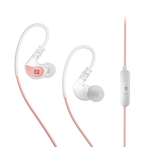 MEE Audio EP-X1-CRWT in-Ear Sports Headphones with Microphone and Remote (Coral and White)