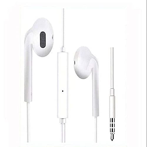 Khushi Compatible With for OPPO F11 Earphone Original Wired Stereo Deep Bass Hands-Free Headsets | 3.5 MM Audio Jack | Answer Calling With Mic, Call End Button | OPPO Earphone White