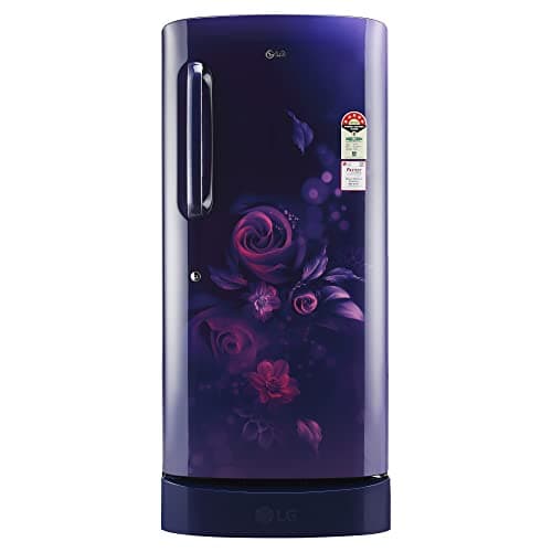 LG 215 L 3 Star Direct-Cool Single Door Refrigerator (GL-D221ABED, Blue Euphoria, Base stand with drawer & Fast Ice Making)