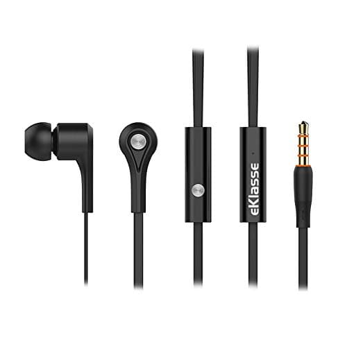 eKlasse EKEP07YE Wired Earphone with Mic (Black)