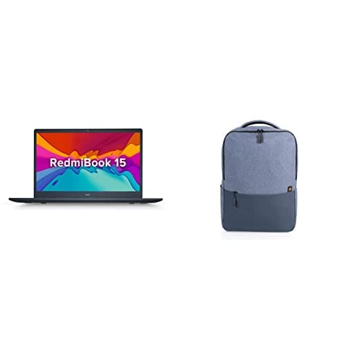RedmiBook 15 Core i3 11th Gen/8 GB/256 GB SSD/Windows 10 Home/15.6-inch(39.62 cms) FHD Anti Glare/MS Office/Charcoal Gray/1.8 Kg Thin with Mi Waterproof 21L Business Casual Laptop Backpack(Blue)