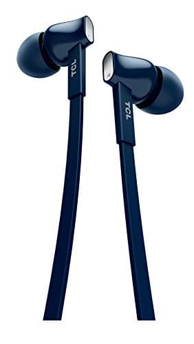 TCL Mtro100 in-Ear Earbuds Wired Noise Isolating Headphones with Built-in Mic and Tangle Free Flat Cables – Slate Blue