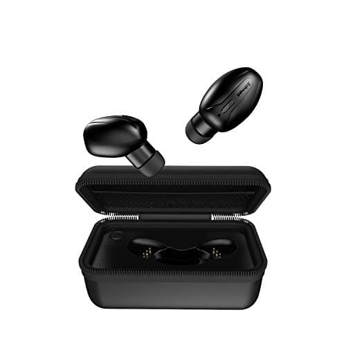 Jabees True Wireless Bluetooth Earbuds with Qi-Enabled Wireless Charging Case (Beez-Black)