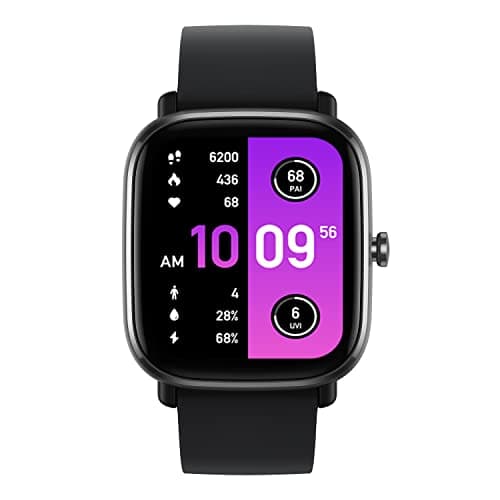 (Renewed) Amazfit GTS2 Mini (New Version) Smart Watch with Always-on AMOLED Display, Alexa Built-in, SpO2, 14 Days' Battery Life, 68 Sports Modes, GPS, HR, Sleep & Stress Monitoring (Meteor Black)