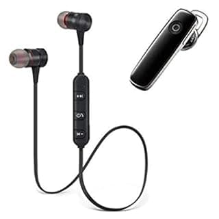 CRAYOTALK (LABEL) Smart Magnetic Wireless Bluetooth V4.1 Headset with K1 Universal Wireless 4.1 Bluetooth Earpiece, Sweat-Proof Headset, Smart Call Answering Earphone(Black-Colour)