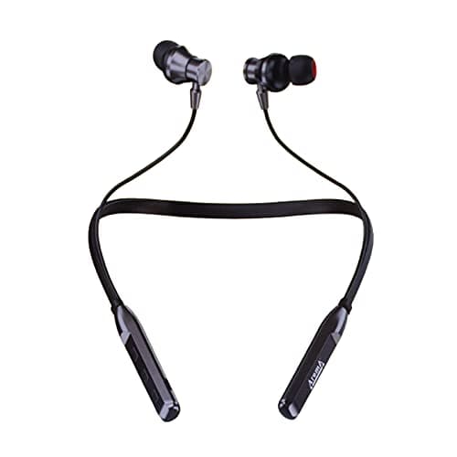 Aroma Yellow Series Bluetooth Wireless In Ear Earphones With Mic Neckband 48 Hour Model : NB-119 Titanium New (Black)