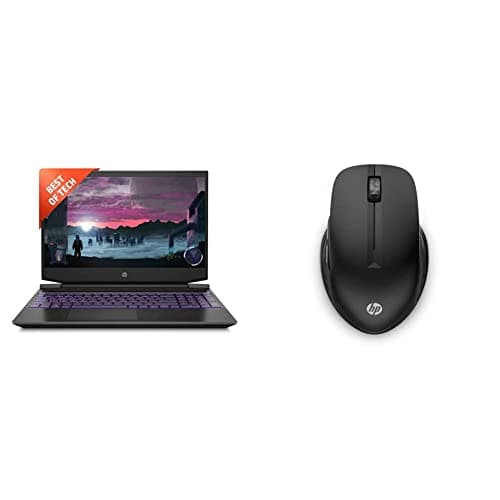 HP Pavilion Gaming Laptop (AMD R5 5000 Series/8GB RAM & 512GB SSD Storage/1650 Graphics)+HP 430 Multi-Device Bluetooth Wireless Mouse with 4 Programmable Buttons/ 800 DPI - 4000 DPI/