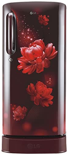 LG 190L 3 Star Direct-Cool Single Door Refrigerator (GL-D201ASCD, Scarlet Charm, Base stand with drawer)