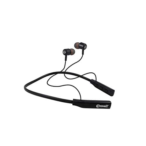 crovell CV-W67 Wireless Bluetooth Neckband Earphone Bluetooth Headset (Black, in The Ear)
