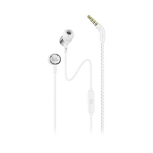 (Renewed) JBL LIVE100 in-Ear Headphones with in-Line Microphone and Remote (White)