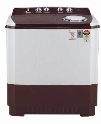 LG 10 kg Semi Automatic Top Load White, Maroon (P1040SRAZ)