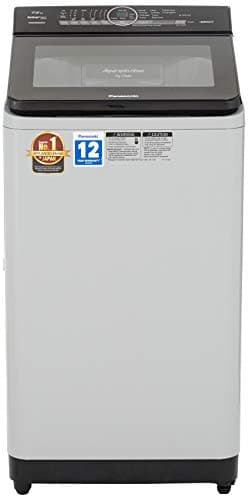 Panasonic 7.2 kg Built-in Heater Fully-Automatic Top Loading Washing Machine (NA-F72AH8MRB,Middle free silver, Advanced Active Foam Wash) with Built-i