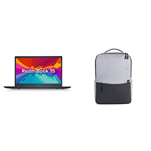 RedmiBook 15 Core i3 11th Gen/8 GB/256 GB SSD/Windows 10 Home/15.6-inch(39.62 cms) FHD Anti Glare/MS Office/Charcoal Gray/1.8 Kg Thin with Mi Waterproof 21L Business Casual Laptop Backpack(Grey)